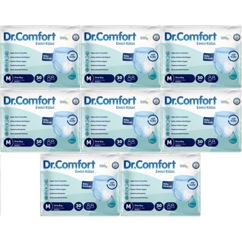 Dr.Comfort Yetişkin Bezi Emici Külot M-Orta 240 Adet 8Pk x 30