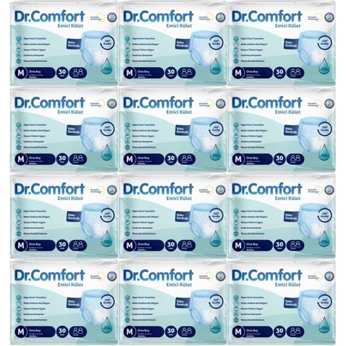 Dr.Comfort Yetişkin Bezi Emici Külot M-Orta 360 Adet 12Pk x 30