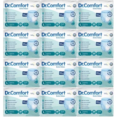Dr.Comfort Yetişkin Bezi Emici Külot L-Büyük 360 Adet 12Pk x 30