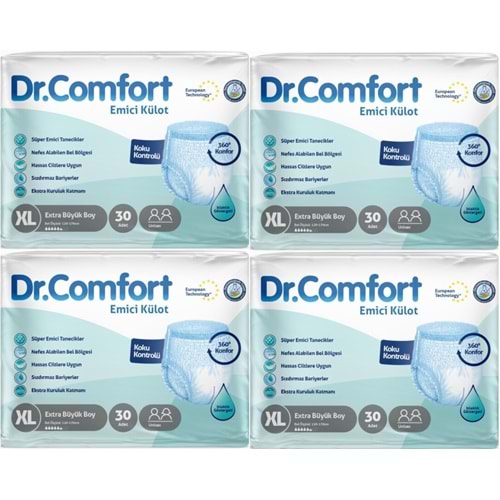 Dr.Comfort Yetişkin Bezi Emici Külot Ekstra Büyük XL 120 Adet 4Pk x 30