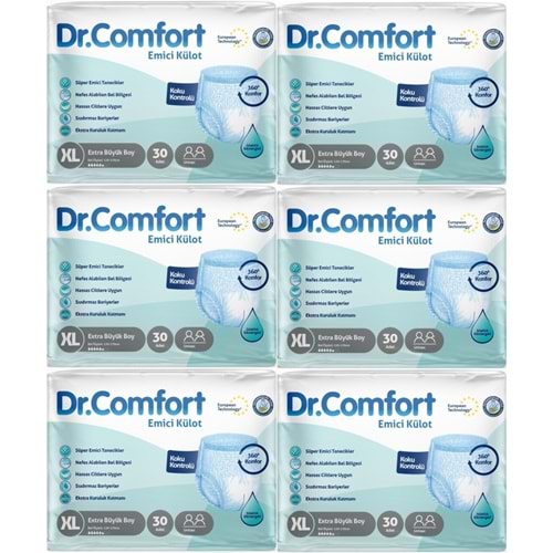 Dr.Comfort Yetişkin Bezi Emici Külot Ekstra Büyük XL 180 Adet 6Pk x 30