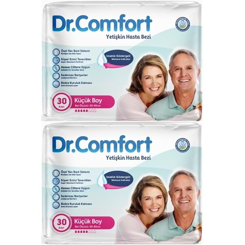Dr.Comfort Yetişkin Bezi Bel Bantlı Tekstil Yüzeyli S - Küçük - Small 60 Adet