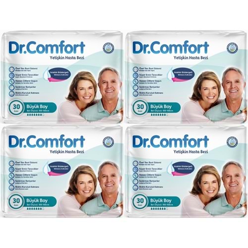 Dr.Comfort Yetişkin Bezi Bel Bantlı Tekstil Yüzeyli L - Büyük - Large 120 Adet