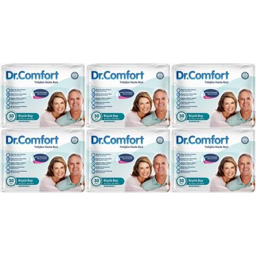 Dr.Comfort Yetişkin Bezi Bel Bantlı Tekstil Yüzeyli L - Büyük - Large 180 Adet