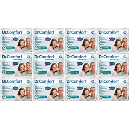 Dr.Comfort Yetişkin Bezi Bel Bantlı Tekstil Yüzeyli L - Büyük - Large 360 Adet