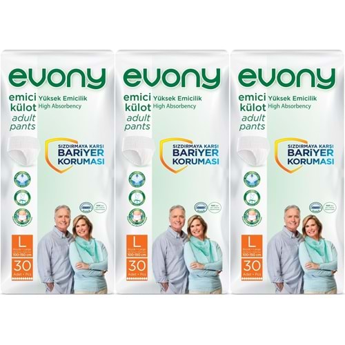 Evony Yetişkin Bezi Emici Külot L - Büyük - Large 90 Adet