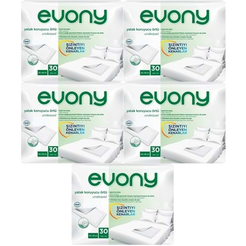 Evony Yetişkin Yatak Koruyucu Örtü 60*90CM 150 Adet (5PK*30) (Kaymaz Özellikli)