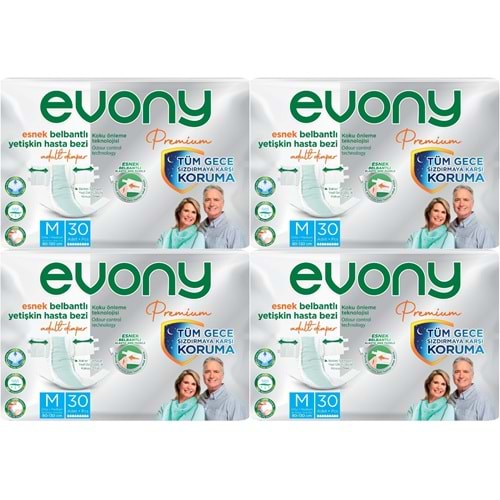 Evony Premium Yetişkin Bezi Bel Bantlı Tekstil Yüzey M - Orta - Medium 120 Adet
