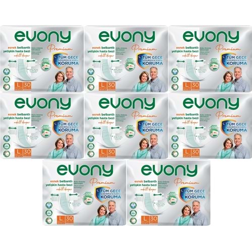 Evony Premium Yetişkin Bezi Bel Bantlı Tekstil Yüzey L - Büyük - Large 240 Adet