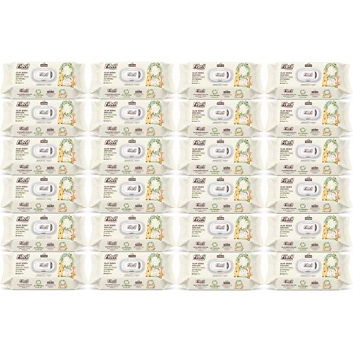 Fibril Islak Havlu Bebek Mendil 90 Yaprak Zeytinyağlı Plastik Kapaklı (24 Lü Set) 2160 Yaprak