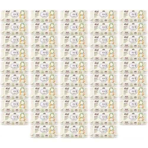 Fibril Islak Havlu Bebek Mendil 90 Yaprak Zeytinyağlı Plastik Kapaklı (48 Li Set) 4320 Yaprak