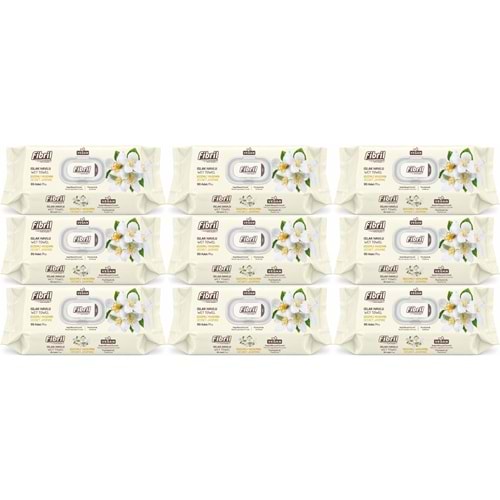 Fibril Islak Havlu Mendil 90 Yaprak Gizemli Yasemin Plastik Kapaklı (9 Lu Set) 810 Yaprak