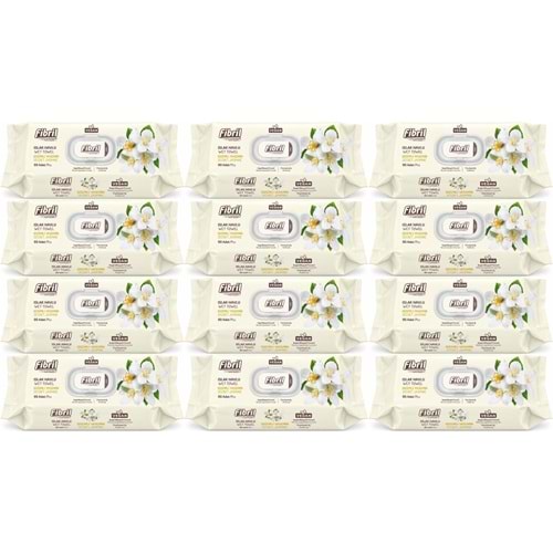 Fibril Islak Havlu Mendil 90 Yaprak Gizemli Yasemin Plastik Kapaklı (12 Li Set) 1080 Yaprak