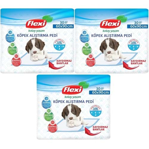 Flexi Evcil Hayvan Köpek Alıştırma Tuvalet Eğitim Pedi 60*90 CM 90 Adet