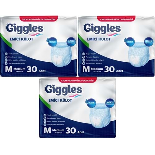 Giggles Yetişkin Bezi Emici Külot M-Orta Medium 90 Adet (3PK*30)