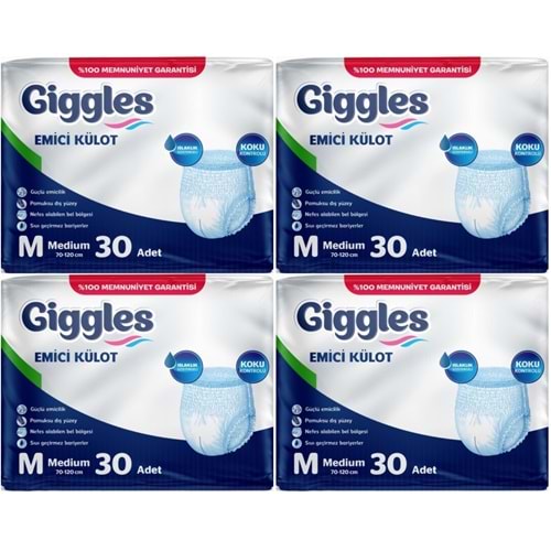 Giggles Yetişkin Bezi Emici Külot M-Orta Medium 120 Adet (4PK*30)