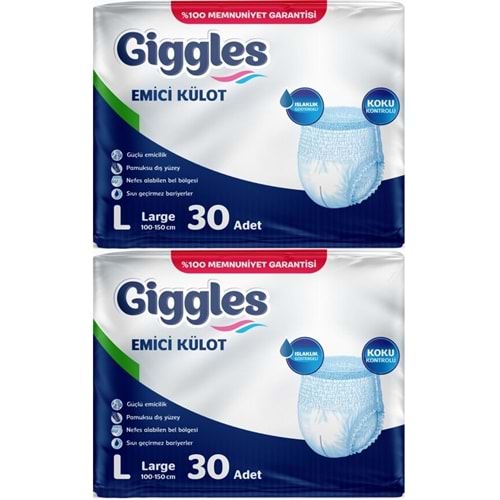 Giggles Yetişkin Bezi Emici Külot L-Büyük 60 Adet (2PK*30)