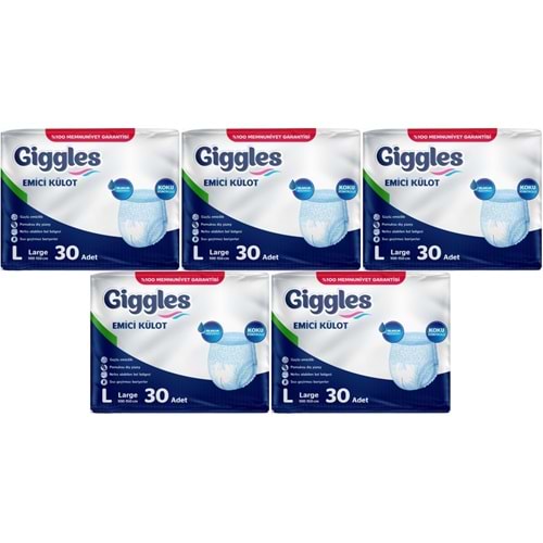 Giggles Yetişkin Bezi Emici Külot L-Büyük 150 Adet (5PK*30)