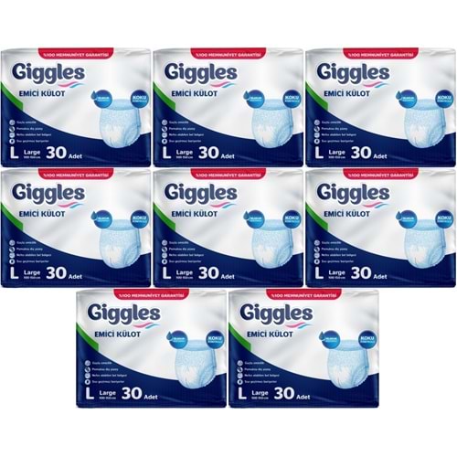 Giggles Yetişkin Bezi Emici Külot L-Büyük 240 Adet (8PK*30)