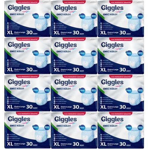 Giggles Yetişkin Bezi Emici Külot Ekstra Büyük (XL) 360 Adet (12PK*30)