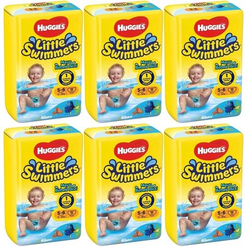 Huggıes Little Swımmers Mayo Bebek Bezi 5-6 Beden 12-18 KG 66 Adet 6PK*11
