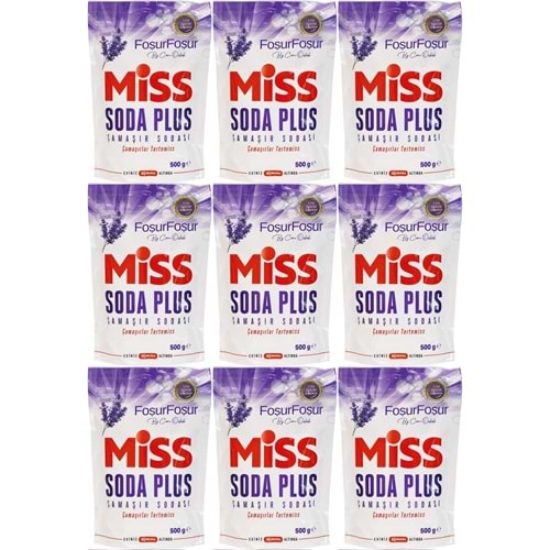 Miss Soda Plus Çamaşır Sodası 500 GR Lavanta (9 Lu Set) Toplam 4500 GR
