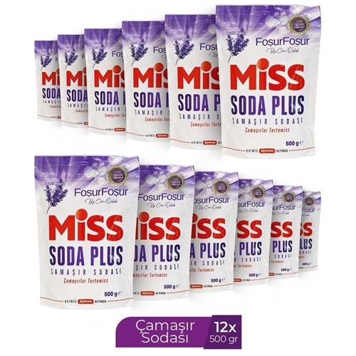 Miss Soda Plus Çamaşır Sodası 500 GR Lavanta (12 Li Set) Toplam 6000 GR