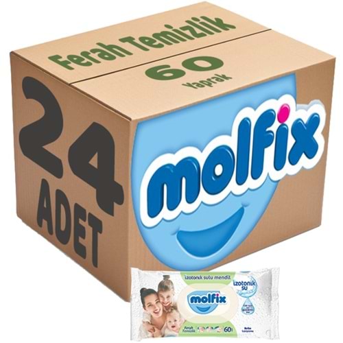 Molfix Islak Havlu Mendil İzotonik Ferah Temizlik 24 Lü set 60 Yaprak Plastik Kapaklı