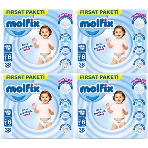 Molfix Bebek Bezi 6 Beden 15+ KG Extra Large 152 Adet Avantaj Fırsat Pk