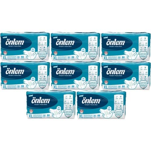 Önlem Yetişkin Bezi Bel Bantlı Tekstil Yüzey XL - Extra Large - Ekstra Büyük 240 Adet (8PK*30)