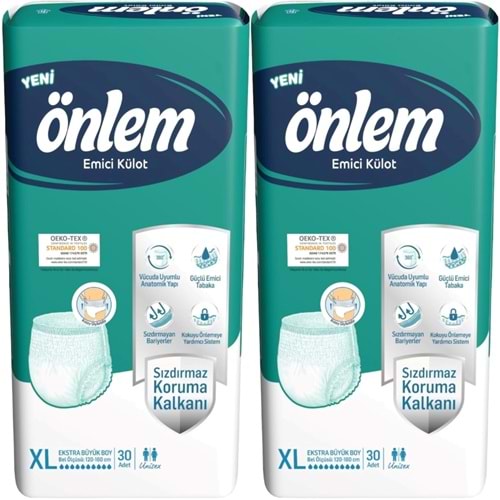 Önlem Emici Külot Yetişkin Bezi XL- Extra Large - Ekstra Büyük 60 Adet (2PK*30)