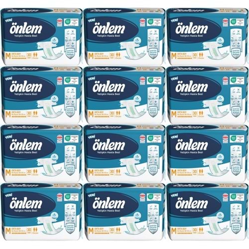 Önlem Yetişkin Bezi Bel Bantlı Tekstil Yüzey M - Medium - Orta 360 Adet (12PK*30)
