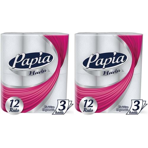 Papia kağıt Havlu 24 Lü Set (3 Katlı) (2PK*12)