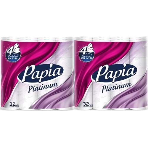 Papia Tuvalet Kağıdı (4 Katlı) 64 Lü Pk Platinum (2PK*32)