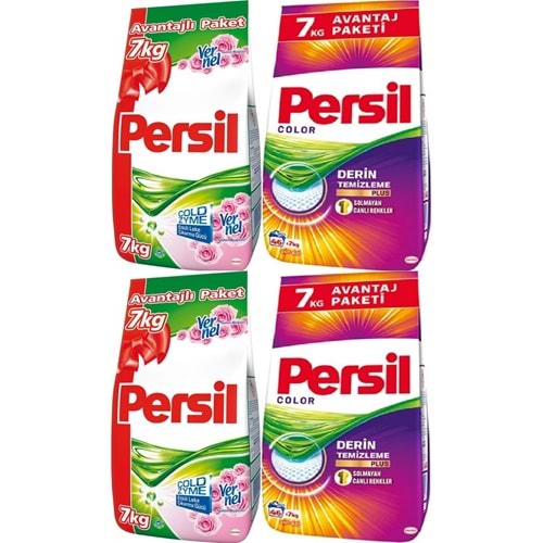 Persil Matik Toz Çamaşır Deterjanı 28 KG Gülün Büyüsü Beyaz + Color/Renkli (184 Yıkama) (4PK*7KG)
