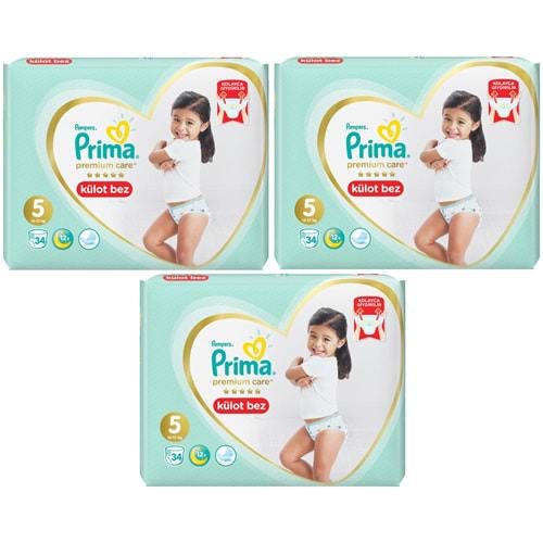 Prima Premium Care Külot Bebek Bezi 5 Beden 12-17 KG 102 Adet Ekonomik Fırsat Pk
