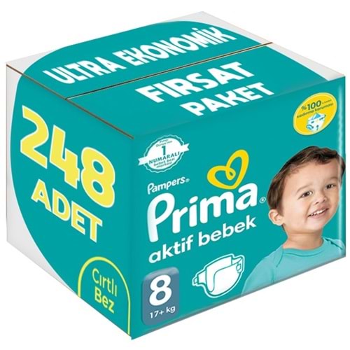 Prima Bebek Bezi 8 Beden 17+ KG XXXLarge 248 Adet Ultra Ekonomik Fırsat Pk