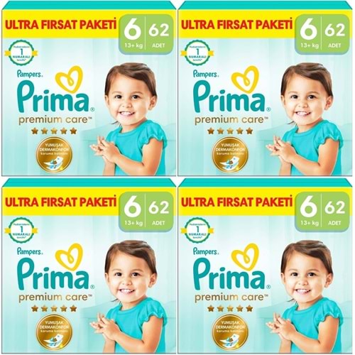 Prima Premium Care Bebek Bezi 6 Beden 13+ Extra Large 248 Adet Ultra Fırsat Pk