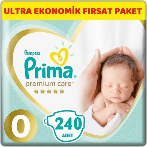 Prima Premium Care Bebek Bezi 0 Beden 1.5-2.5 KG Prematüre 240 Adet Ultra Ekonomik Fırsat Pk