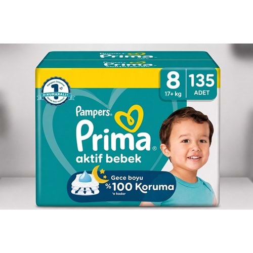 Prima Bebek Bezi 8 Beden 17+ KG XXX Large 135 Adet Süper Mega Pk