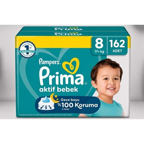 Prima Bebek Bezi 8 Beden 17+ KG XXX Large 162 Adet Süper Avantaj Pk