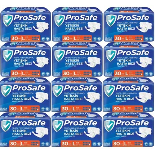 Prosafe Yetişkin Bezi Bel Bantlı Tekstil Yüzey L - Large - Büyük Boy 360 Adet