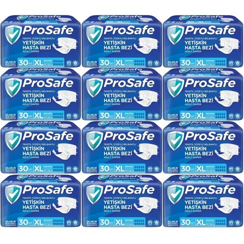 Prosafe Yetişkin Bezi Bel Bantlı Tekstil Yüzey XL-Extra Large Boy 360 Adet (12PK*30)