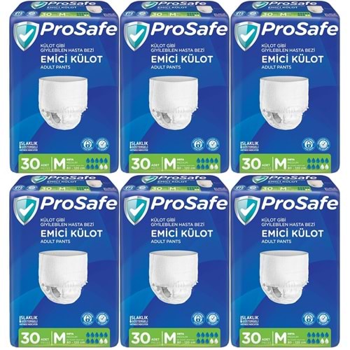 Prosafe Emici Külot Yetişkin Bezi Orta-Medium 180 Adet (6PK*30)
