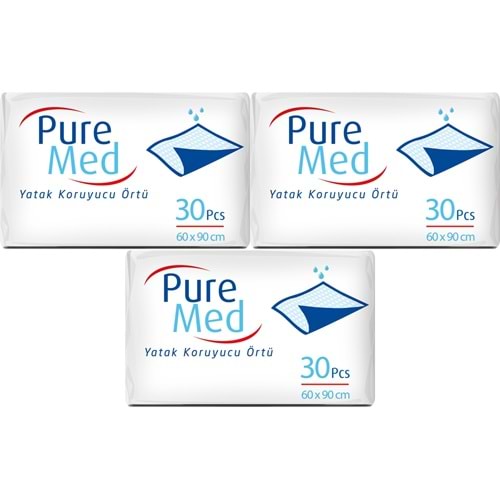 Puremed Yetişkin Yatak Koruyucu 60*90CM 90 Adet (3PK*30)