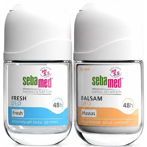Sebamed Roll-On 50ML Balsam Hassas/Sensitive + Roll-On 50ML Fresh (Karma 2 Li Set)