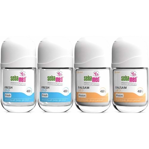 Sebamed Roll-On 50ML Balsam Hassas/Sensitive + Roll-On 50ML Fresh (Karma 4 Lü Set)