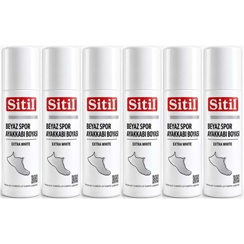 Sitil Beyaz Sneaker Beyaz Spor Ayakkabı Boyası Likit (Yenileyici) 75 ML (6 Lı Set)