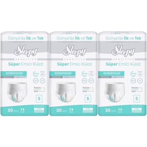 Sleepy Yetişkin Bezi Emici Külot S - Küçük - Small 90 Adet (3PK*30)