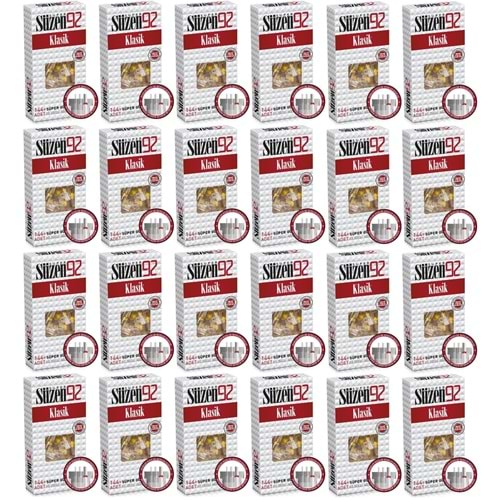 Süzen92 Klasik Sigara Ağızlık Filtresi 3456 Adet Fırsat Pk Kutu (24PK*144)